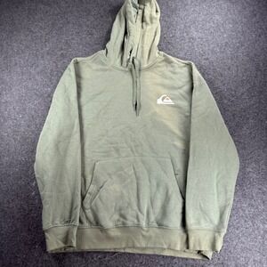Quiksilver Sea Spray Green Hoodie Size L Sun Logo Graphic Hooded Sweatshirt NWT